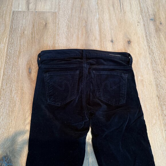 Citizens of Humanity Avedon Velvet Pants Low-Rise Skinny Leg Black - Picture 5 of 12